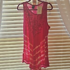 SEVEN ISLAND Pink TIE DYE Sleeveless Top